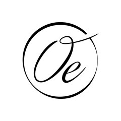 Initial Simple Letter OE Logo Design Vector Template. Abstract Minimal OE Letter Logo Design