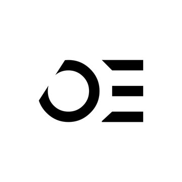 Initial Simple Letter OE Logo Design Vector Template. Abstract Minimal OE Letter Logo Design