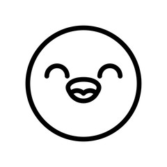 Happy emoji laughing, line style