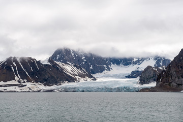 Fototapeta na wymiar Arctic landscape in Svalbard with glacier