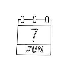 calendar hand drawn in doodle style. June 7. World Food Safety Day, date. icon, sticker, element