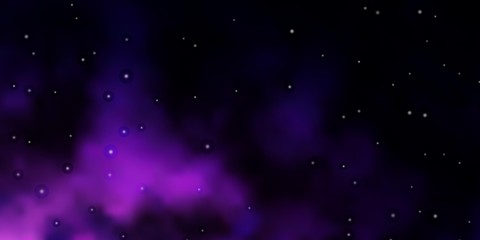 Dark Purple vector template with neon stars. Decorative illustration with stars on abstract template. Design for your business promotion.