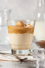 Dalgon coffee, a trendy fluffy creamy whipped coffee.