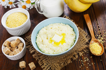 Millet porridge with milk