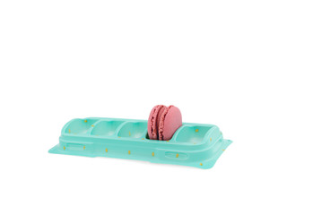 Pink macaroon in a box
