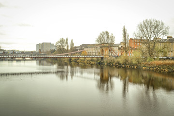 Fototapeta na wymiar bridge river old city view