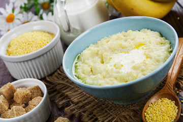 Millet porridge with milk