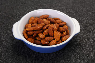 Almonds nuts heap