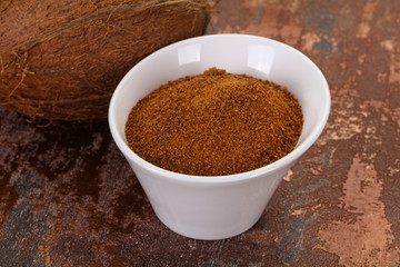 Coconut brown sugar in the bowl