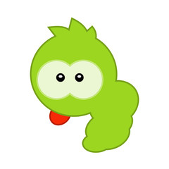 Cute caterpillar cartoon vector illustration. Concept for preschool activity for children, card for kids