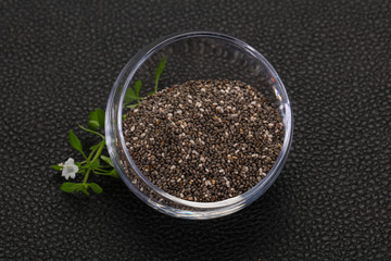 Dietary Chia seeds in the bowl