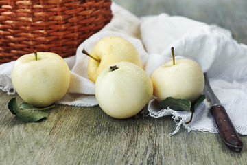 Fresh yellow apples.