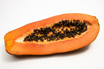Papaya on white backround