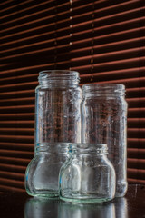 Empty glass jars