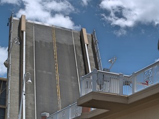 draw bridge with blue sky