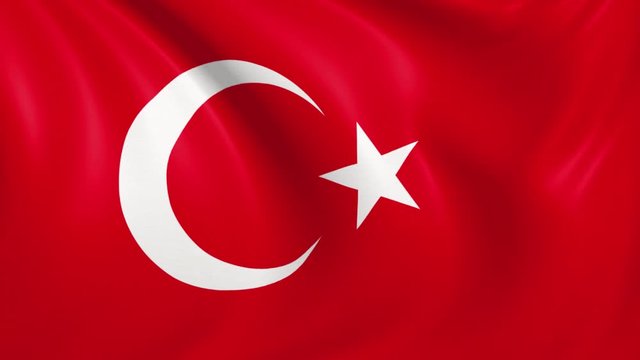 Turkish flag waving in the wind with high quality texture in 4K National Flag of Turkey
