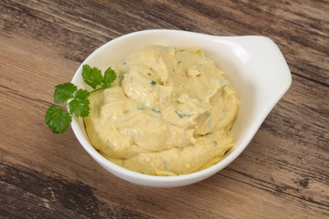 Hummus snack with olive oil