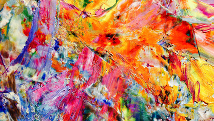 Colorful abstract background wallpaper. Modern motif visual art.  Mixtures of oil paint. Trendy...