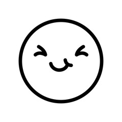 Smiling emoji face with Smiling Eyes, line style