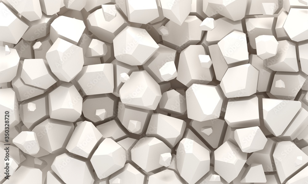 Poster 3d illustration of polygonal parametric pattern