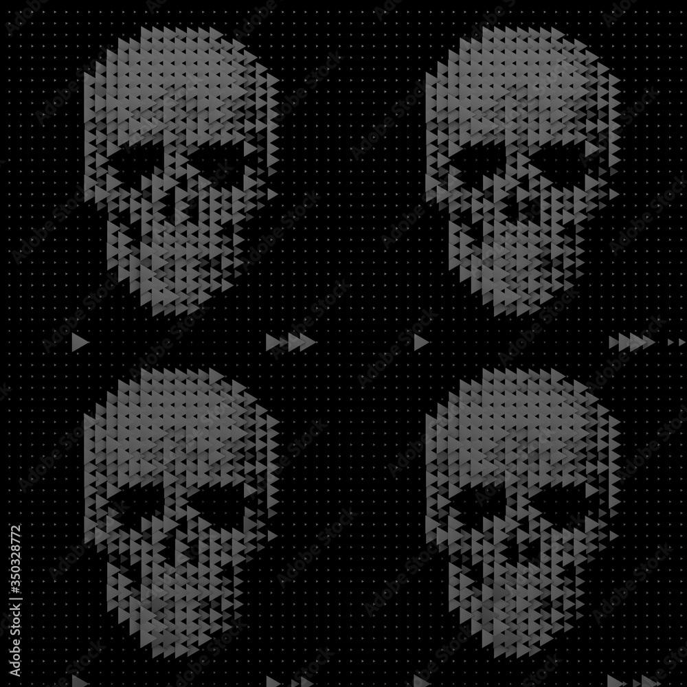 Poster 3d illustration of skull parametric pattern