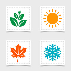 Four seasons vector icons set