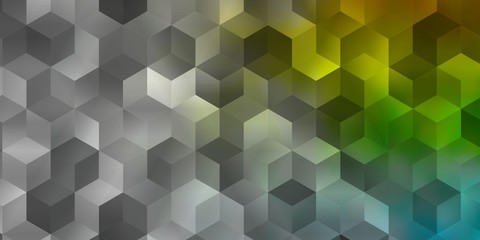 Light Multicolor vector pattern with colorful hexagons.