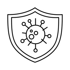 covid 19 coronavirus prevention shield pathogen medical line style icon