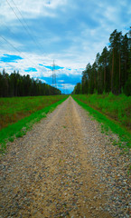 Countryside gravel road transportation background