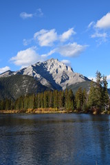 Canadian Rockies - Banff and Jasper national parks. Mountains, rivers and lakes, pristine nature, clear October air.