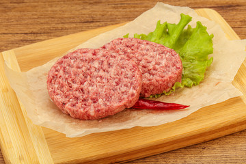 Raw beef cutlet for burger