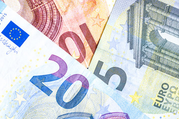 Euro Money Banknotes background texture.