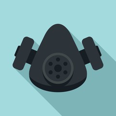 Chemical gas mask icon. Flat illustration of chemical gas mask vector icon for web design