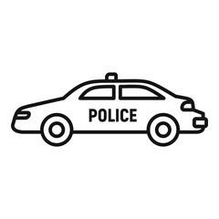 Police car icon. Outline police car vector icon for web design isolated on white background