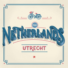 The Netherlands - vintage postcard with lettering