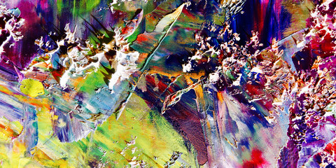 Colorful abstract background wallpaper. Modern motif visual art.  Mixtures of oil paint. Trendy...