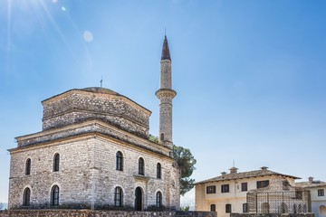 Fototapeta na wymiar The famous islamic fethiye mosque and the Byzantine museum inside the castle of Ioannina in Epirus Greece