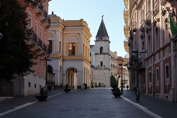Fototapeta na wymiar Benevento - Scorcio di Santa Sofia la mattina presto