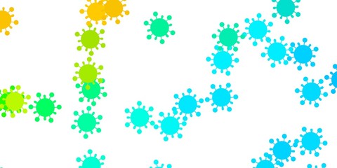 Light blue, yellow vector texture with disease symbols.