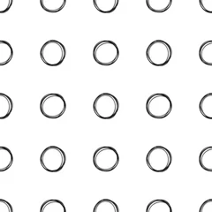 Cercles muraux Cercles Modèle sans couture de cercles de Doodle. Fond à pois. Motif géométrique abstrait.