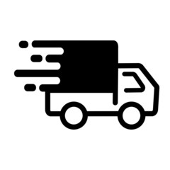 Fast delivery truck icons, vector.