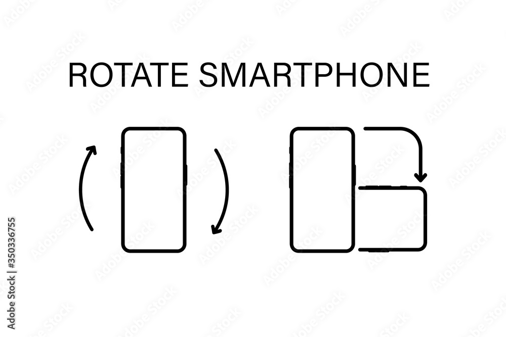 Fototapete rotate mobile phone. device rotation symbol. turn your device. rotate smartphone, icon set vector il