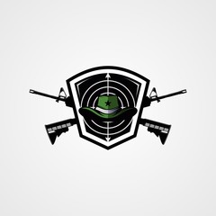 cowboy sniper vector template logo design