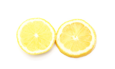 Fototapeta na wymiar Sliced yellow lemon.