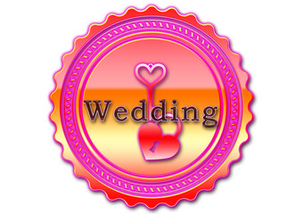 Hochzeit, Emblem, Sticker