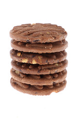 Chocolate chip And Salted cookie isolated on white background