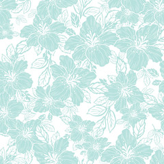 mint lily flower leaf white background seamless print background design