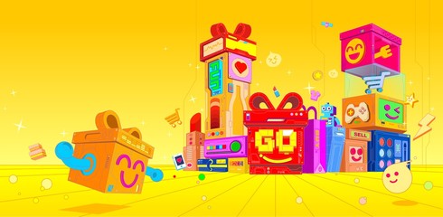 Obraz premium Joyful city party