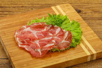 Smoked pork neck slices snack