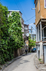 Obraz premium Building and Landmarks in Tbilisi Architecture as seen by tourists traveling and visiting the famous attractions in Tbilisi, Georgia